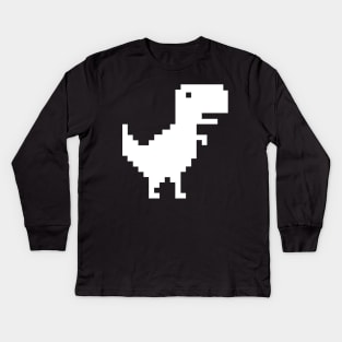 Pixel Dinosaur, No Internet Connection Kids Long Sleeve T-Shirt